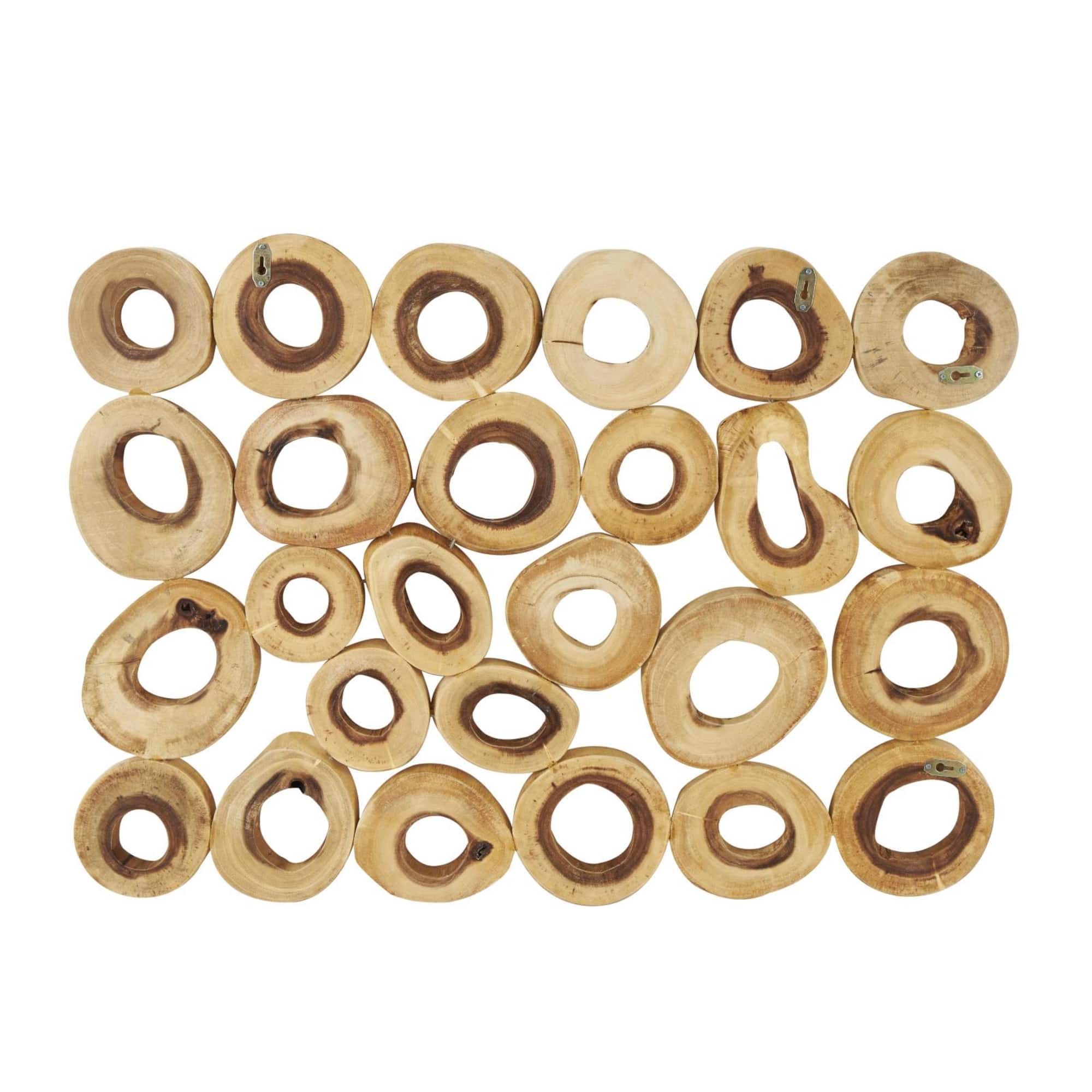 40" x 28" Brown Wood Abstract Wall Décor